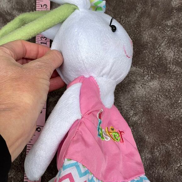 Easter Bunny Rabbit Plush Purse Toddler Stuffed Toy w/ Fabric Handle Zipper - Picture 8 of 12